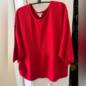 Jjill PURE JILL - RED  Yoga/ Tunic SWEATER